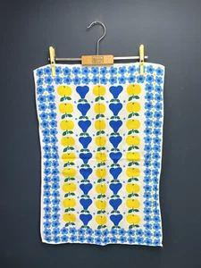 TOALLA DE MANO DE TÉ CON IMPRESIÓN DE FRUTA DE ALGODÓN RETRO DE COLECCIÓN - SIN USAR - COLECCIONABLE - Imagen 1 de 3