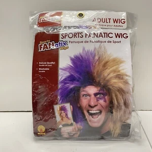 New Rubies Sports Fanatic Spiked Wig Unisex One Size Blonde Purple Punk Rocker - Picture 1 of 8