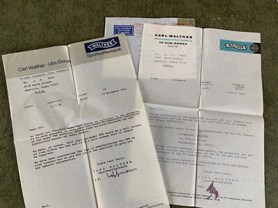 Vintage 1970 Carl Walther Signed Letters Letterhead & Envelope - Image 1 of 4