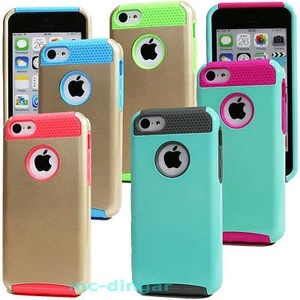 Shockproof Silicone Hard Matte Cover Case For iPhone 5C + Screen Protector Film - Picture 1 of 13