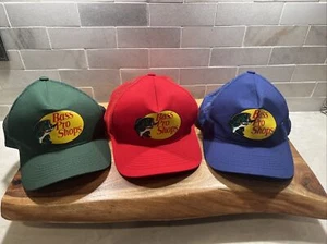 Bass Pro Shops Trucker Hats- Snap Back- Red, Blue, Green. Lot Of (3) - Picture 1 of 17