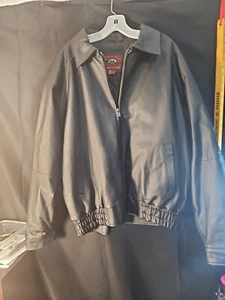 Marc Mattis Mens Black Leather Bomber Jacket Coat, Size L - Picture 1 of 14