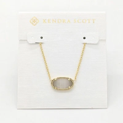 Nuevo Collar Kendra Scott Elisa Colgante Oro en Cristal Pizarra Ojo de Gato Foto 1 de 4