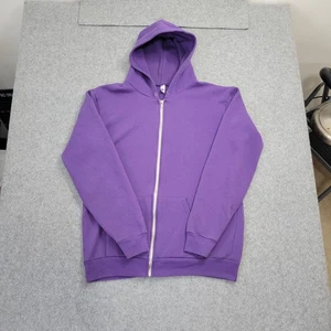 American Apparel Hoodie Herren XL lila F497 Reißverschluss Sweatshirt Made USA Tasche XL - Bild 1 von 15