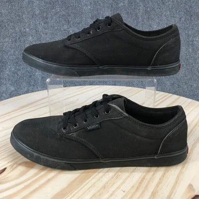 Zapatillas deportivas Vans para mujer 10 negras Atwood bajas de lona informales con cordones cómodas 721356 Foto 1 de 4
