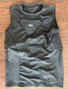 Camisa de compresión acolchada XL juvenil chaleco acanalado pecho 4 almohadillas protector fútbol béisbol - Imagen 1 de 5