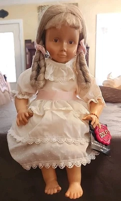 Dolfi Original Wooden Doll 1986 Blonde Braids Italy - Image 1 of 4