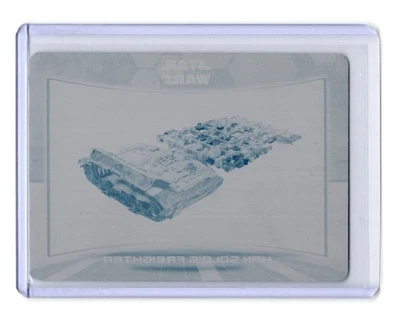 Topps Star Wars Force Awakens 2016 Cyan Printing Plate 1/1 Han Solo's Freighter - Image 1 of 4