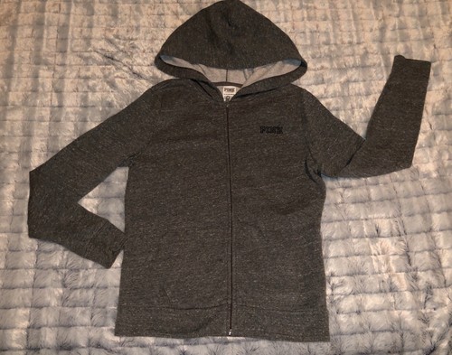 UNDERCOVER Felpa con cappuccio Victorias secret ROSA logo floreale grigia giacca taglia XS zip