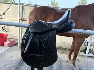 New Branded Leather English Dressage Horse Saddle & Tack Size 14" to 19"inch - Image 1 of 2