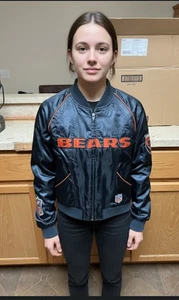 Vintage Chicago Bears Starter Jacket Women's S Small NFL Originals Nylon Bomber  - Picture 1 of 13