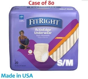 FitRight Ultra Incontinence Underwear for Women Small/Medium Case of 80 USA Made - Picture 1 of 3