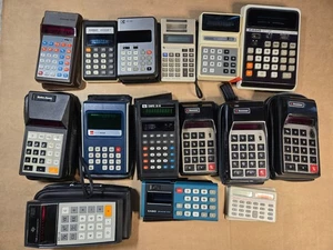 Lot 15 Vintage Calculators Mixed Lot ALL For Parts OR Repair - Casio, Bowmar.... - Picture 1 of 8