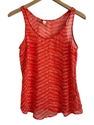 Old Navy 背心上衣女式小号橙色透明雪纺波西米亚节日海滩层 — 第 1/4 张图片