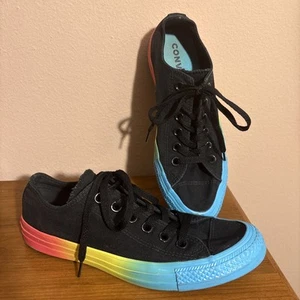 Converse Unisex Chuck Taylor All Star Schwarz Regenbogen Sneaker Schuhe M 6 W 8 - Bild 1 von 6