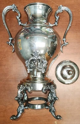 Vintage Silver Plated Ornate Coffee/tea Urn With Lid - Good Working Condition - Image 1 of 4