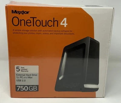 Maxtor One Touch 4 750GB External Hard Drive NEW - Image 1 of 4