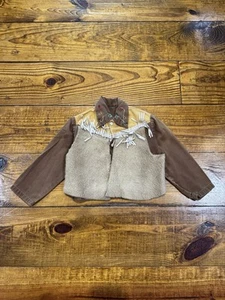 Vintage 50s Youth Chain Stitched Button Up Cowboy Horse Rare Fringe Western Wear - Picture 1 of 14