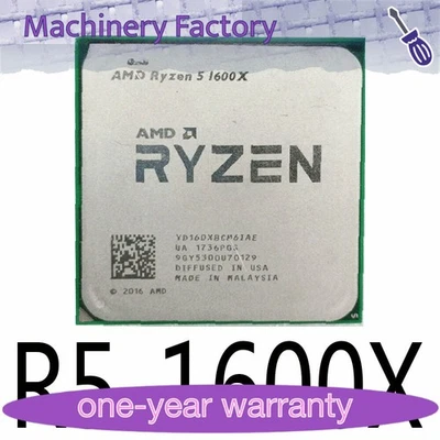 AMD Ryzen 5 1600X R5-1600X 3.6GHz 6Core 12Thr 95W Socket AM4 CPU Processors - Image 1 of 3
