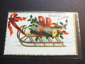 ¡Saludos de Navidad! Felicidad sin límite - postal con matasellos 1907 en relieve. - Imagen 1 de 5