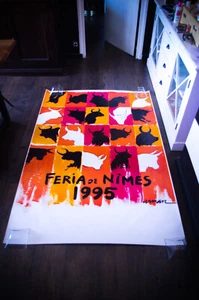 LA FERIA NIMES BY ARMAN 1995 French Large Vintage Travel Original Poster - Picture 1 of 8