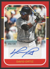 2021 Donruss David Ortiz Auto Retro 1987 Signatures Red #d 6/10! SSP NV10