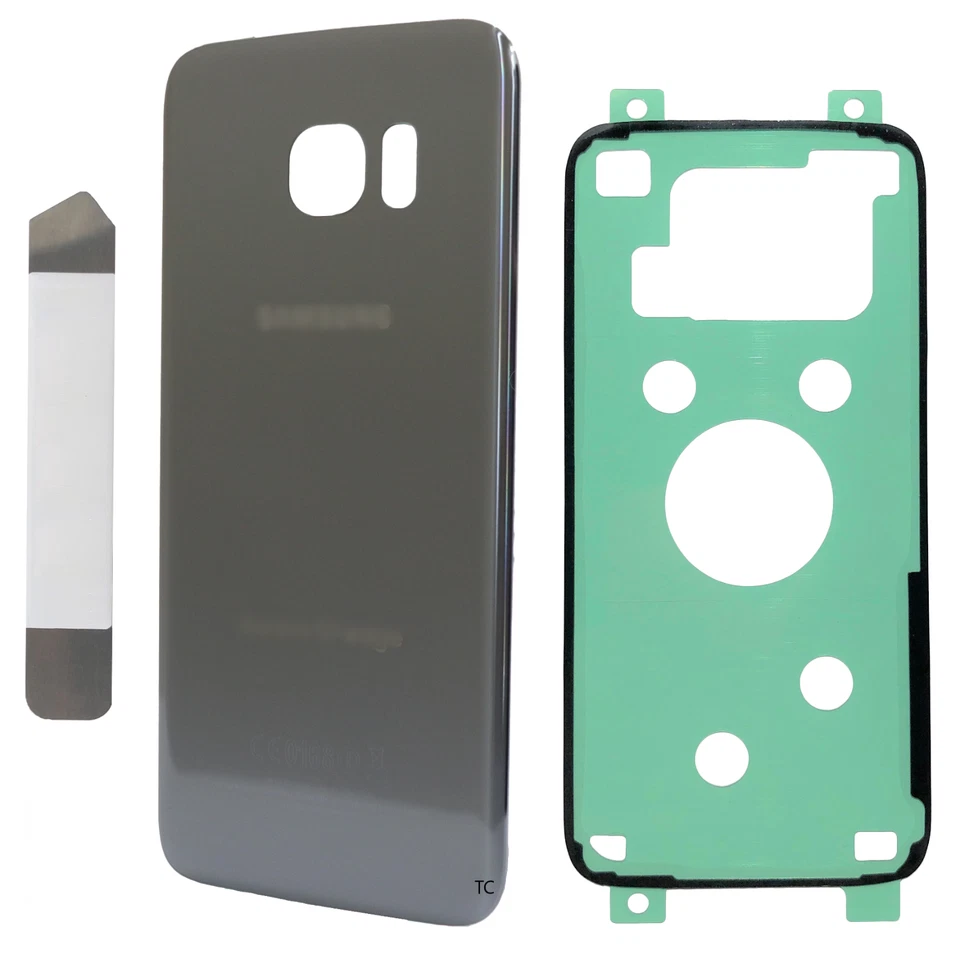 Replacement Back Glass Cover Adhesive And Tool for Samsung S7 Edge Silver - Image 1 of 1