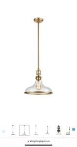 NEW Elk Home 57371/1 Rutherford 15 Inch Satin Brass Pendant Ceiling Light - Picture 1 of 8