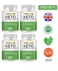 Best Health Keto Strongest Keto Weight Loss BHB Fat Burner 60 Capsules Pack Of 4 - Picture 1 of 3