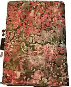 4 yds. Batik Green & Red - Picture 1 of 2