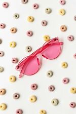 Tenoris Pink Oversized frameless sunglasses 400 UV