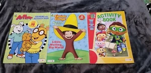 3 activity books curious george ,arthur , and super why - Picture 1 of 8