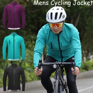 Men's MTB Bike Cycling Jacket Breathable Long Sleeves Coat Top Waterproof Jacket - Picture 1 of 15