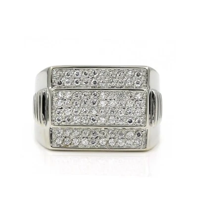 Anillo Pinky Acero Inoxidable 316 Pavé Para Hombre Forma Cuadrada Circonita Foto 1 de 4