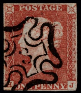 1841 1d Pale Red-Brown Pl 27 HJ 4m Very Fine London No 3 in MX VGU Cat. £225.00 - Picture 1 of 1
