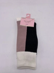 NWT Kate Spade color block  Black Crew Socks Black, Pink & White c1 - Picture 1 of 3