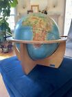 Denoyer-Geppert Cartocraft 16' Globe, Vintage MCM 1960’s, With Wood Stand
