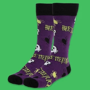 Official Beetlejuice All Over Print Purple Socks - Picture 1 of 2