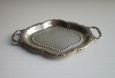 Piccolo Vassoio in Argento925-Lavorato a Mano-12 cm-Produzione Anni 80-Vintage - Immagine 1 di 4