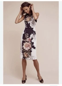 NWT Black Halo Elsinore Floral Pencil Sheath Dress Sz 10 Career Cocktail Party - Picture 1 of 21