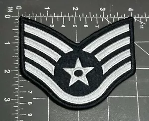United States Air Force USAF Staff Sergeant SSgt E-5 E5 Rank Chevron Badge Patch - Picture 1 of 4
