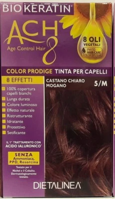 BIOKERATIN ACH8 TINTA PERMANENTE PER CAPELLI 5/M CASTANOCHIAROMOGANO NOAMMONIACA - Immagine 1 di 4