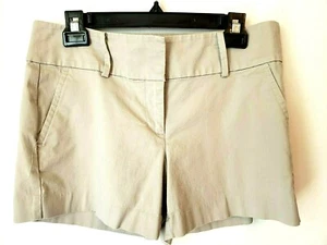 Ann Taylor Damen beige Reißverschluss vorne Haken und Ösen Verschluss Shorts Größe Large L - Bild 1 von 5