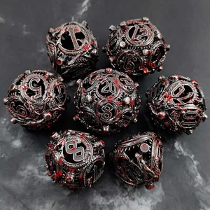 7x Metall Polyedrische Würfel für DND RPG MTG Dungeons & Dragons Tischspielzeug - Picture 1 of 11