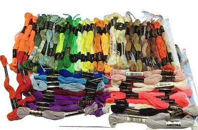 81 EMBROIDERY FLOSS  Assorted Colors  Thread, DMC,J.P. COATS, - Image 1 of 4