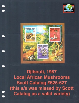a $13.50+ Scott Value - 1987 DJIBOUTI Mushrooms 2 s/s variedad CV MNH NH UMM Foto 1 de 4