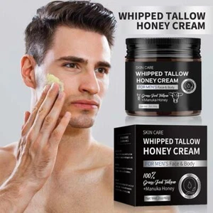 2oz Grass Fed Whipped Beef Tallow With Honey - Face Body Moisturizer Best - Picture 1 of 9