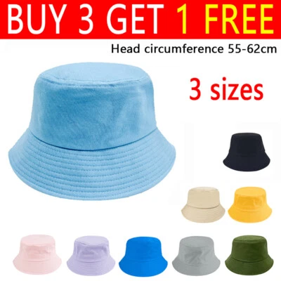 Cotton Bucket Hat Summer Sun Festival Bush Men Woman 4 Sizes Premium Quality - Image 1 of 4
