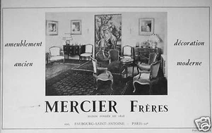PUBLICITÉ MERCIER FRÈRES AMEUBLEMENT ANCIEN DÉCORATION MODERNE - Picture 1 of 1