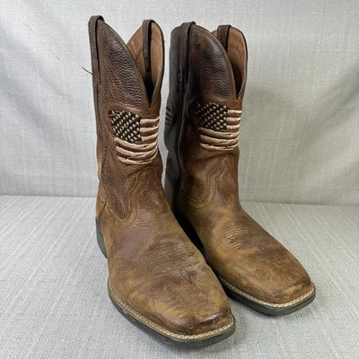 Botas de Vaquero Ariat Sport All Country Para Hombres 12EE Bandera Americana Cuero Ropa de Trabajo Foto 1 de 4